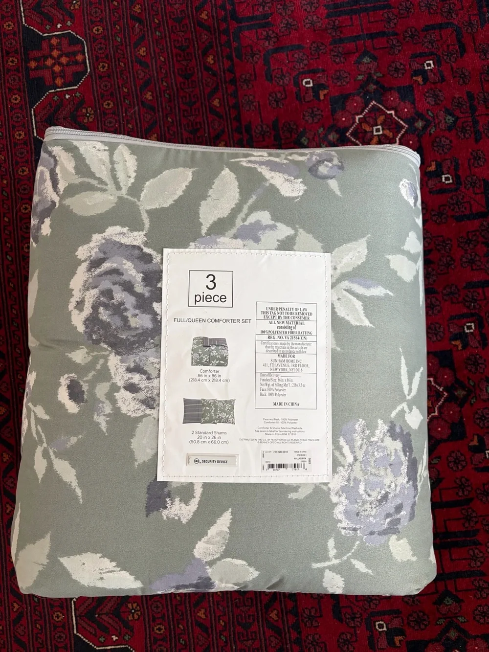 FLORAL FULL/QUEEN COMFORTER SET